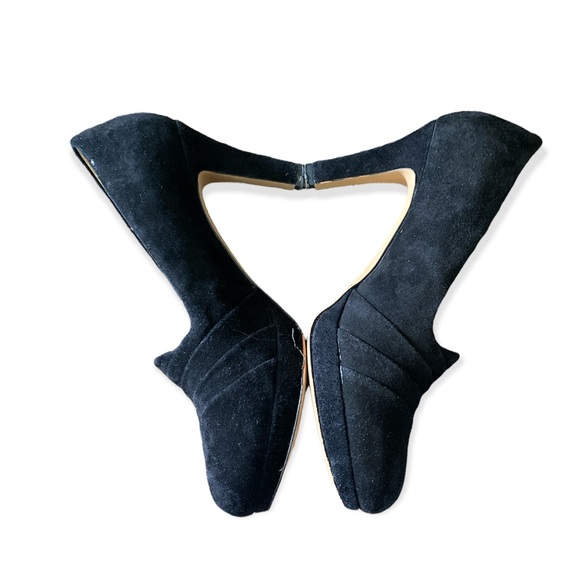 Clarks Delsie Joy Black Suede Heels - Picture 3 of 7